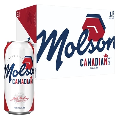 Molson Canadian Canadian Lager Beer, 12-Pack 5.0 ABV (ID required at pick-up) 12x473.0 ml, $0.56/100ml