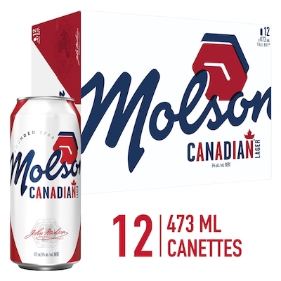 Molson Canadian Canadian Lager Bière, 12-Paquet 5.0% alc./vol. (Pièce d’identité requise au moment du ramassage) 12x473.0 ml, 0,61 $/100ml
