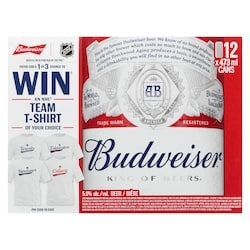 Budweiser Beer (ID required at pick-up) - 12x473.0 ml | Loblaws