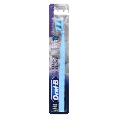Oral B Brilliance Premium Whitening Toothbrush with Plaque Eraser, Medium, Sky Blue, 1 Count 1 ea, $9.49/1ea