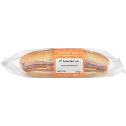 Good Day Sandwich Co. 8-inch Assorted Sub 258 g, $2.71/100g