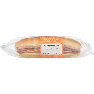 Good Day Sandwich Co. 8-inch Assorted Sub 258 g, $2.71/100g