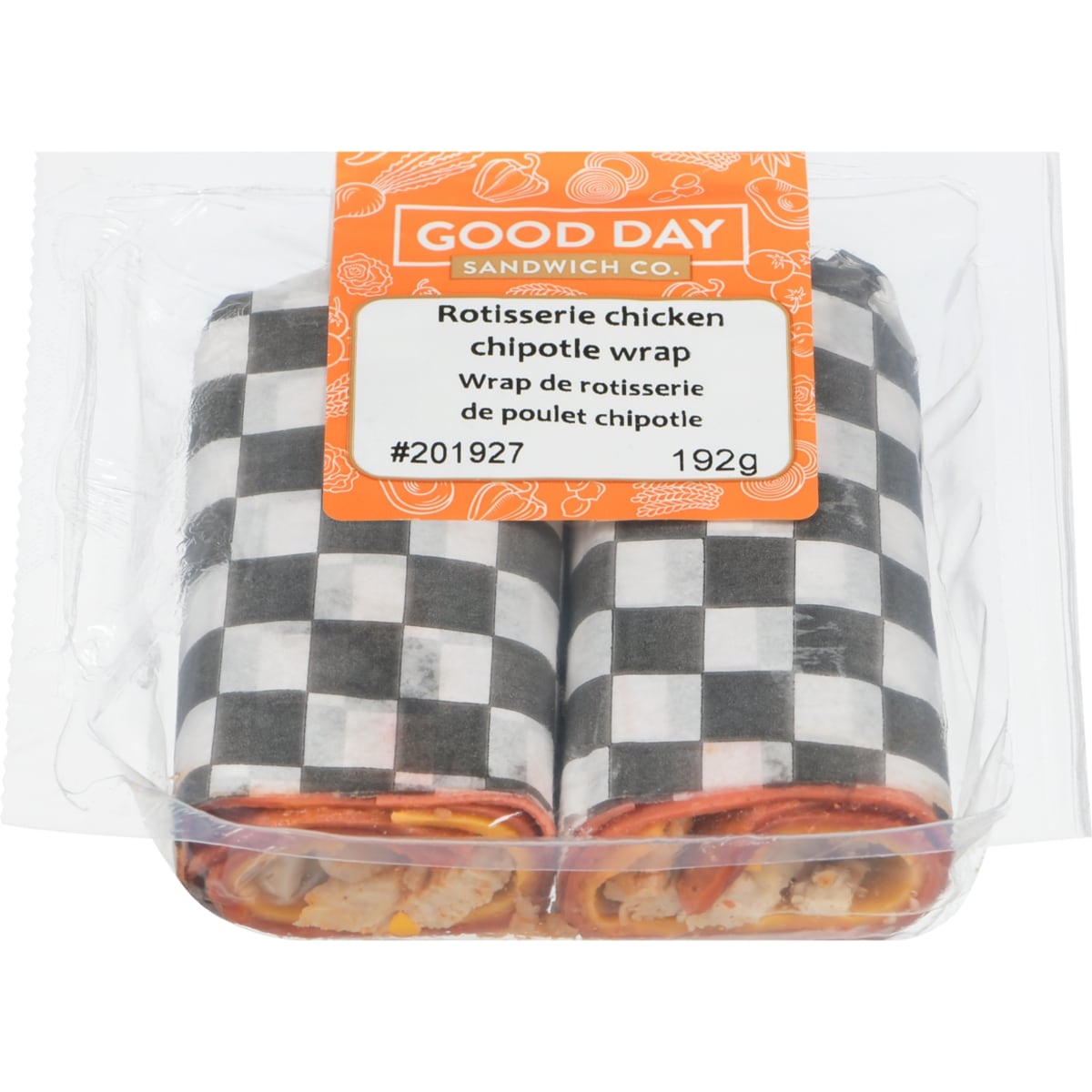 Good Day Sandwich Co. Rotisserie Chicken Chipotle Wrap 192 g, $3.65/100g
