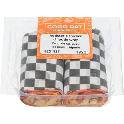 Good Day Sandwich Co. Rotisserie Chicken Chipotle Wrap 192 g, $3.65/100g