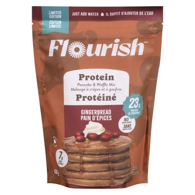 Flourish Protein Pancake & Waffle Mix Gingerbread Limited Edition 430 g, $2.32/100g
