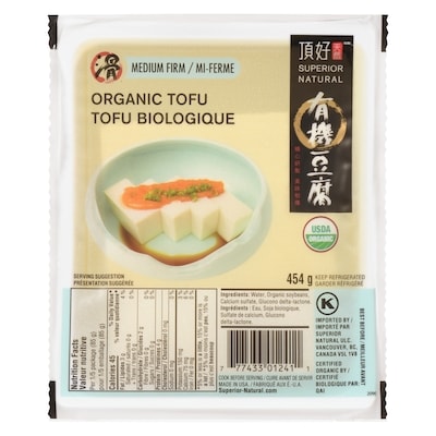 SUPERIOR NATURAL Tofu biologique mi-ferme 454 g, 0,99 $/100g