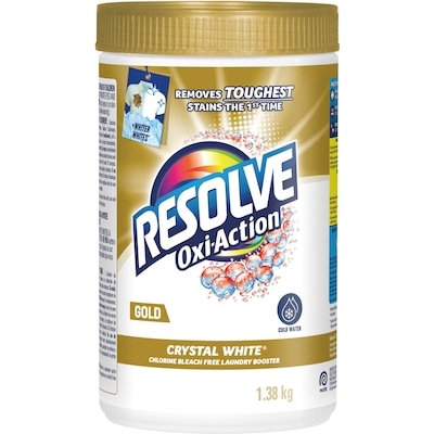 Resolve Renausseur de Detergent sans Javellisant au Calore - OR Oxi-Action Blanc Pur 1.38 kg, 1,01 $/100g
