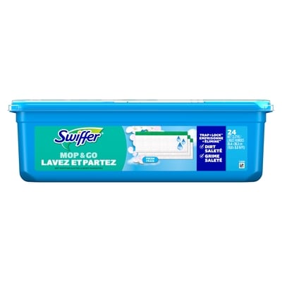 Swiffer Lavez et partez, recharge de coussins humides, nettoyant pour planchers, linges nettoyants, Frais, 24 unités. 24 ea, 0,46 $/1ch