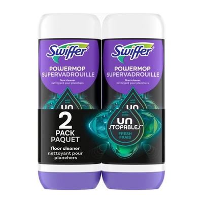 Swiffer PowerMop Floor Cleaning Solution with Unstopables Fresh Scent, 2 Pack 1.5 l, $1.13/100ml