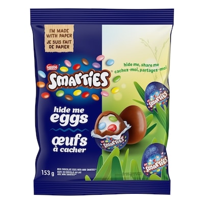Nestlé Smarties Œufs à cacher, chocolat au lait, morceaux de SMARTIES 153 g, 4,25 $/100g