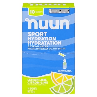 Nuun Hydration Sport Lemon Lime Flavoured 10 ea, $2.50/1ea