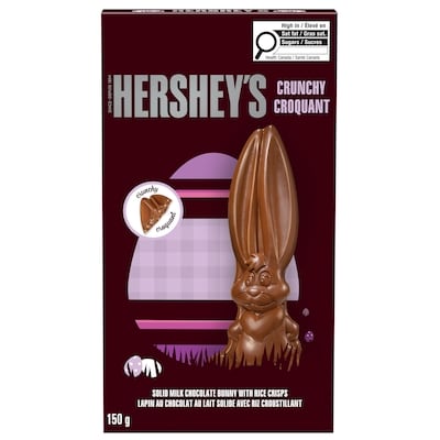 Hershey’s Lapin de chocolat au lait solide croquant avec riz croustillant 150 g, 3,99 $/100g