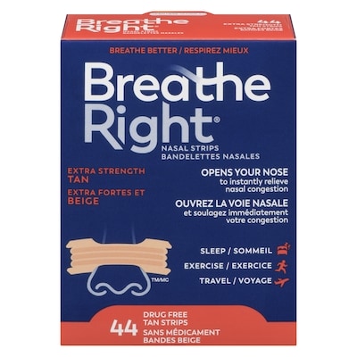 Breathe Right Bandelettes Nasales Extra Fortes et Beige 44 ea, 0,70 $/1ch
