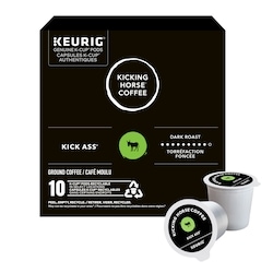 Kick Ass, Dark Roast, K-Cup Coffee Pods, 10 Count