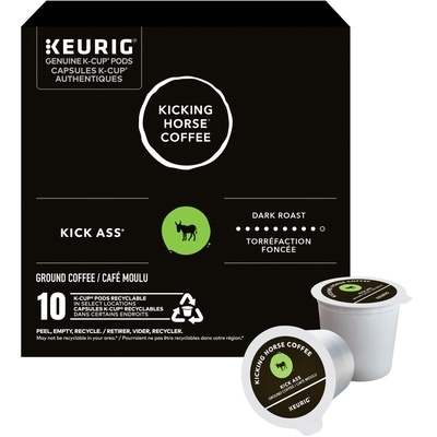 Kicking Horse Kick Ass, Dark Roast, K-Cup Coffee Pods, 10 Count 10 ea, $1.80/1ea