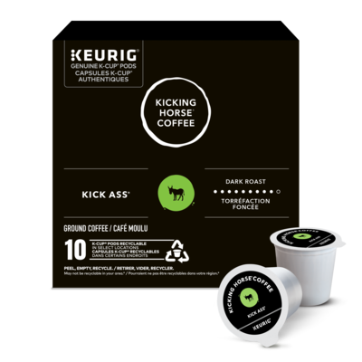 Kicking Horse Capsules K-Cup de café Kick Ass Kicking Horse, torréfaction foncée, 10 unités 10 ea, 1,40 $/1ch