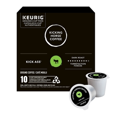 Kicking Horse Capsules K-Cup de café Kick Ass Kicking Horse, torréfaction foncée, 10 unités 10 ea, 1,60 $/1ch