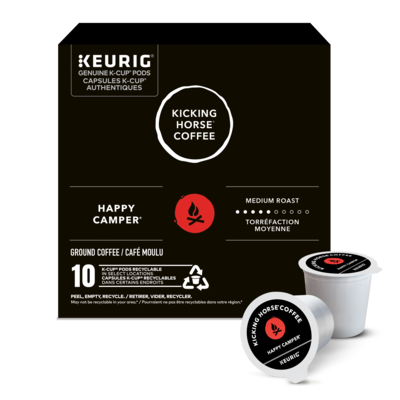 Kicking Horse Capsules K-Cup de café Happy Camper Kicking Horse, torréfaction moyenne, 10 unités 10 ea, 1,40 $/1ch