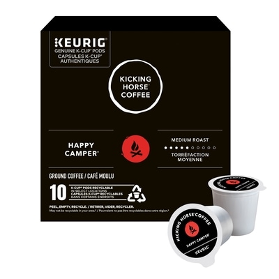 Kicking Horse Capsules K-Cup de café Happy Camper Kicking Horse, torréfaction moyenne, 10 unités 10 ea, 1,80 $/1ch