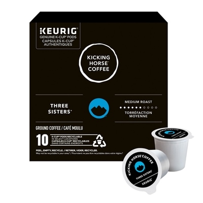 Kicking Horse Capsules K-Cup de café Three Sisters, torréfaction moyenne, 10 unités 10 ea, 1,70 $/1ch