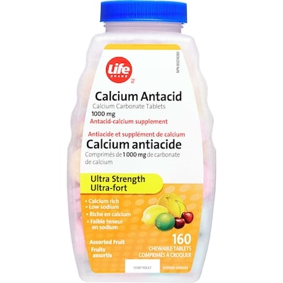 Life Brand Ultra Strength Calcium Antacid Assorted Fruit 160 ea, $0.05/1ea