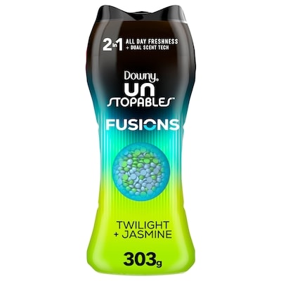 Downy Unstopables Fusions In-Wash Laundry Scent Booster Beads, Twilight and Jasmine Scent, 2-in-1 All Day Freshness + Dual Scent Technology 303 g, $4.95/100g