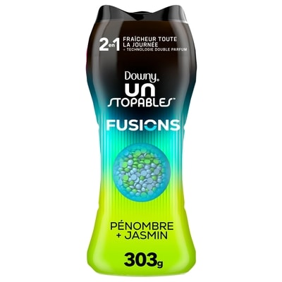 Downy Perles rehausse-parfum pour la lessive Unstopables Fusions, parfum Pénombre et jasmin, fraîcheur 2 en 1 toute la journée, technologie à double parfum 303 g, 3,30 $/100g