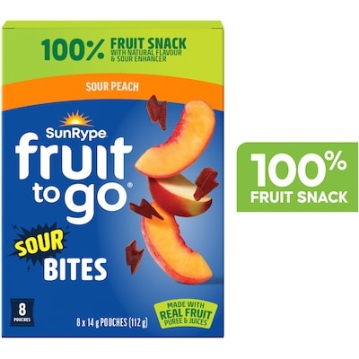 SunRype Fruit to Go Bites Sour Peach 112 g, $4.90/100g