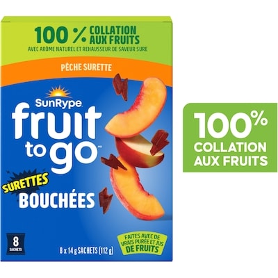 SunRype Bouchées Pêche surette Fruit to Go SunRype 112 g, 6,24 $/100g