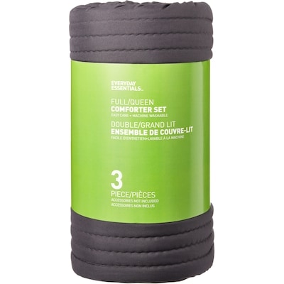 Everyday Essentials Full/Queen Comforter 3 Piece Set - Steel Grey 1 ea, $27.94/1ea