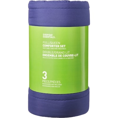 Everyday Essentials Full/Queen Comforter 3 Piece Set - Purple 1 ea, $27.94/1ea