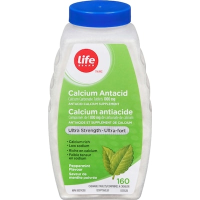 Life Brand Calcium Antacid Ultra Strength Peppermint 160 160 ea, $0.05/1ea