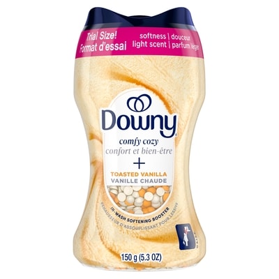 Downy Perles de rehausseur de parfum pour lessive Confort et bien-être, parfum Vanille chaude, Douceur et fraîcheur 150 g, 3,33 $/100g