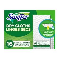 Swiffer Recharges de linges secs multi-surfaces pour balai pour balayer et nettoyer les planchers, non parfumés, 16 unités 16 ea, 0,58 $/1ch