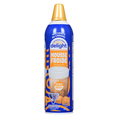 Rehausseur de café macchiato au caramel mousse froide