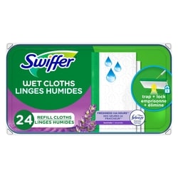 Sweeper Wet Mopping Cloth Refills for Floor Mopping and Cleaning, Multi-Surface Floor Cleaner with Freshness, Lavender Scent, 24 count