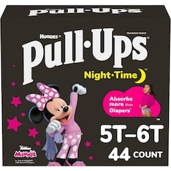 Pull-Ups Girls' Night-Time Training Pants, 5T-6T (46-60 lbs), 44 Ct