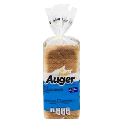 Auger White Bread Club Sandwich 675 g, $0.59/100g