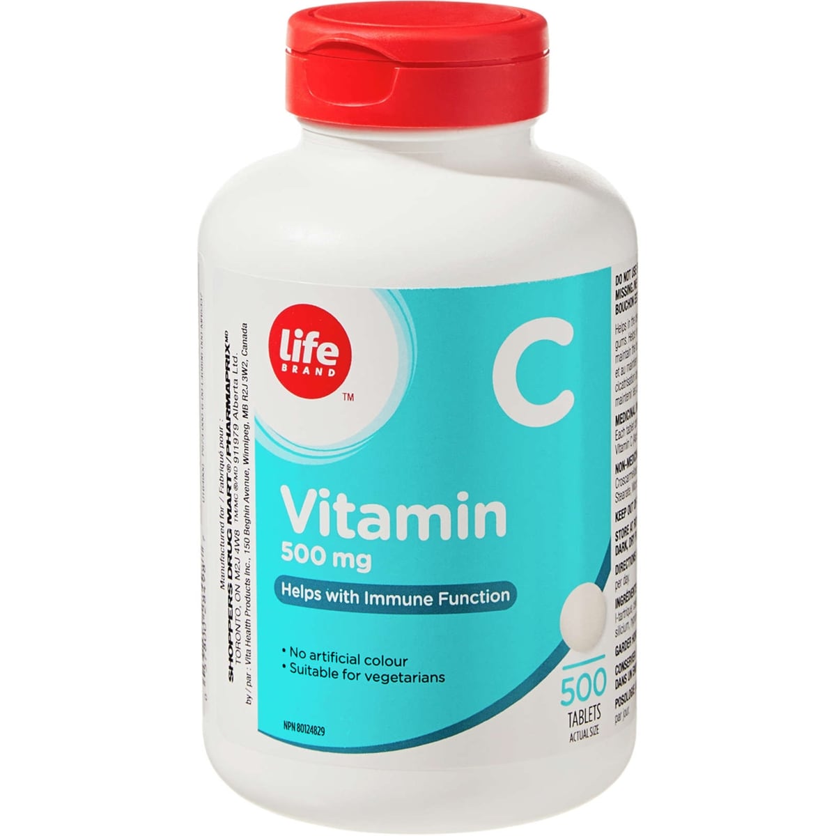 Life Vitamine C à 500 mg, 500 comprimés 500 ea, 0,04 $/1ch