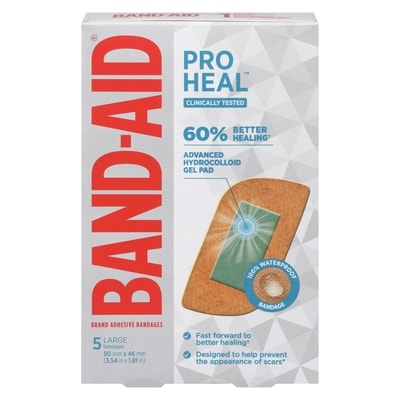Band-Aid Pro Heal Adhesive Bandages 5 ea, $2.00/1ea