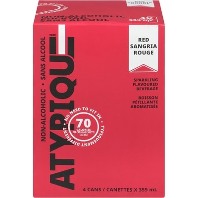 Atypique Sparkling Flavoured Beverage Red Sangria 4x355.0 ml, $0.74/100ml