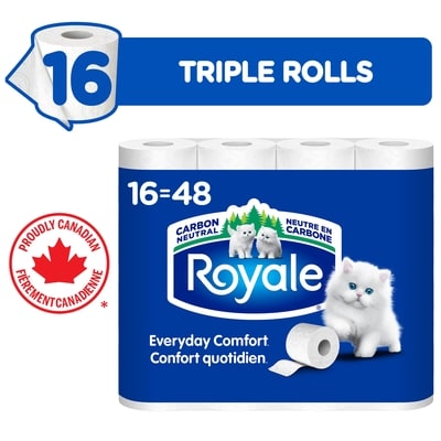 Royale Original Toilet Paper, 16 Equal 48 Rolls, 363 Bathroom Tissues per roll 16 ea, $0.94/1ea