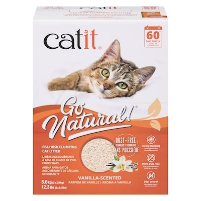 Catit Go Natural Pea Husk Clumping Cat Litter Vanilla-Scented 5.6 kg, $0.45/100g