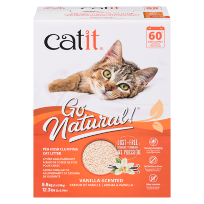 Catit Go natural litière agglomérante à base de cosses de pois pour chats parfum de vanille 5.6 kg, 0,43 $/100g