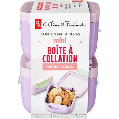le Choix du Président Contenant à repas : mini boîte à collation (2 par emballage) – mauve 1 ea, 10,00 $/1ch