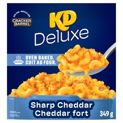 Kraft Kd Deluxe Sharp Cheddar Oven Baked Macaroni And Cheese 349 g, $1.86/100g