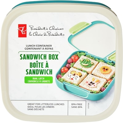 President's Choice Kids' Sandwich Box Lunch Container - Teal 1 ea, $9.00/1ea