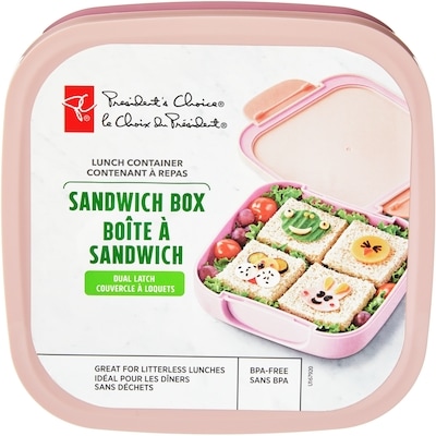 President's Choice Kids' Sandwich Box Lunch Container - Pink 1 ea, $9.00/1ea