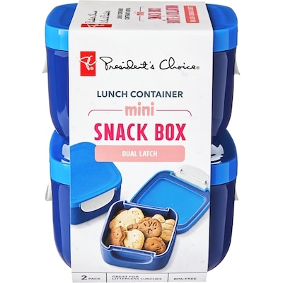 President's Choice Kids' Mini Snack Box Lunch Container 2 Pack - Blue 1 ea, $10.00/1ea