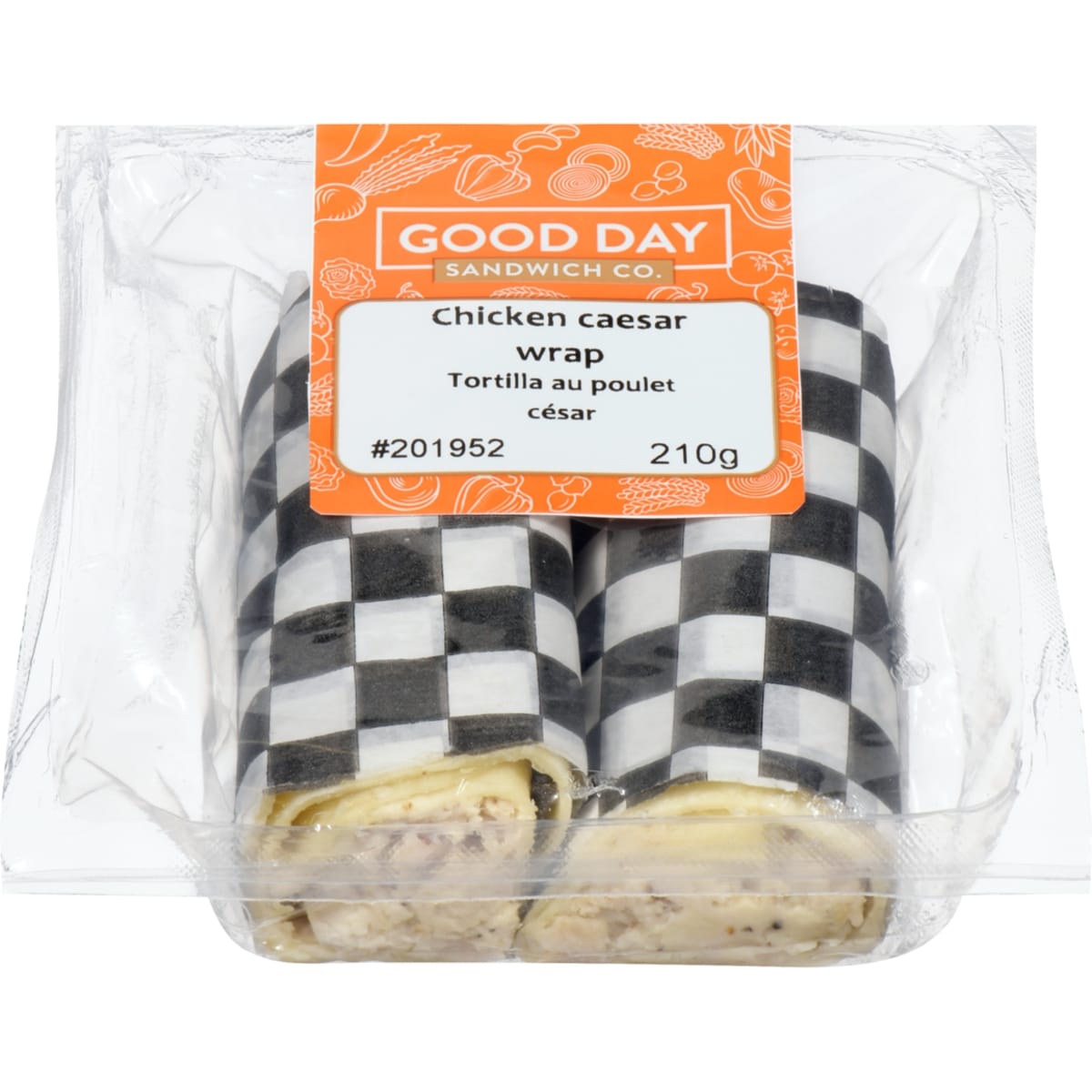 Good Day Sandwich Co. Chicken Caesar Wrap 210 g, $3.33/100g